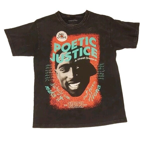 Tupac Shakur Poetic Justice T Shirt Mens Sz Small Hip Hop Rap 90s - Picture 1 of 7